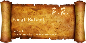 Panyi Roland névjegykártya